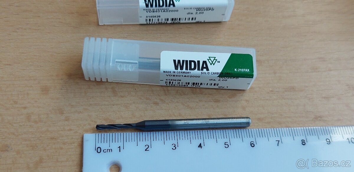 Vrtáky pr.2 VHM s vnitřním chlazením; povlakováno