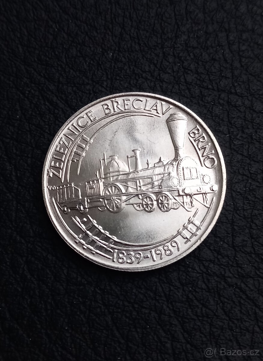 50 Kčs výročí zahájení trati Břeclav - Brno 1989