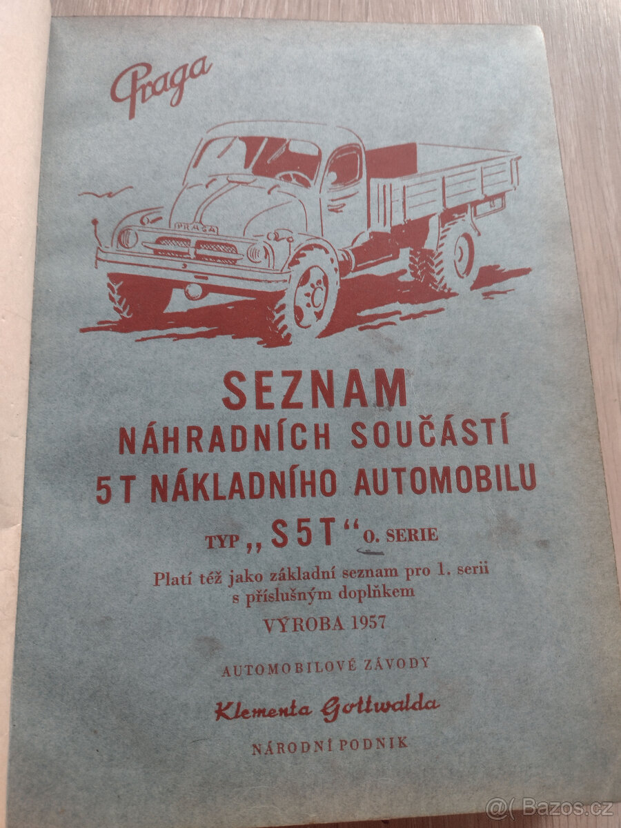 PRAGA S5T, SEZNAM ND, 1958