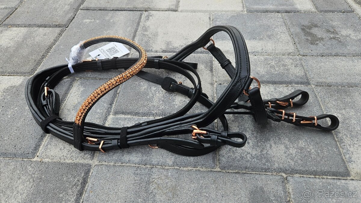 Anatomická uzdečka Rosegold