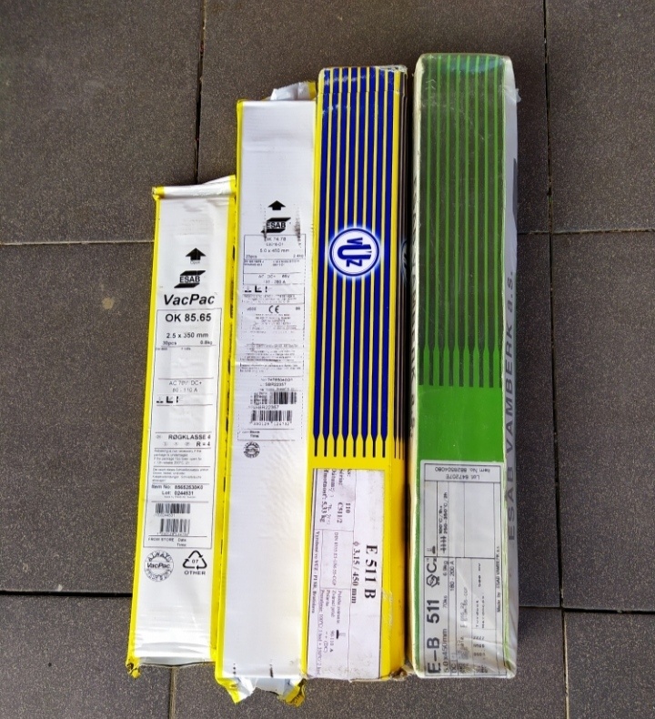 Elektrody OK 74.78+Návarové EB 511=OK 84.52+EB 518=OK 84.78