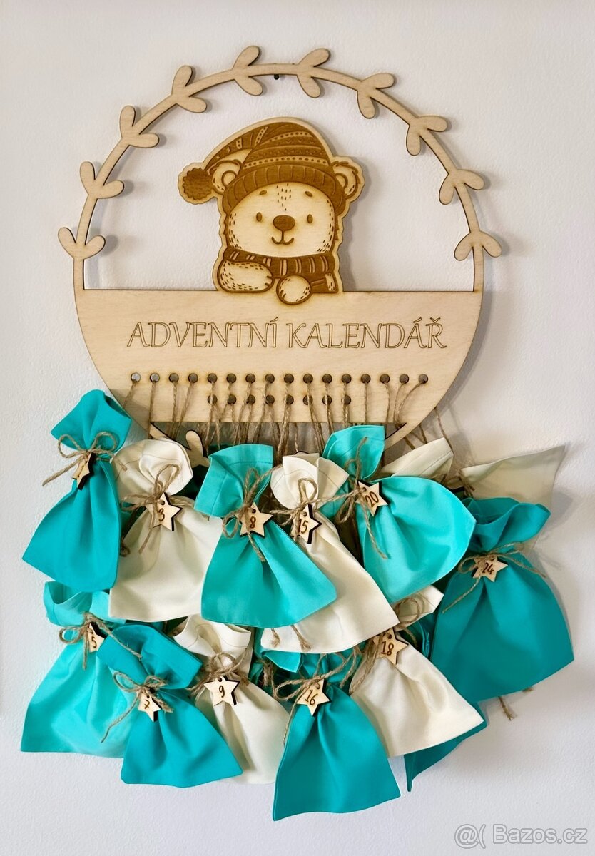 ORIGINÁLNÍ DŘEVĚNÝ ADVENTNÍ KALENDÁŘ