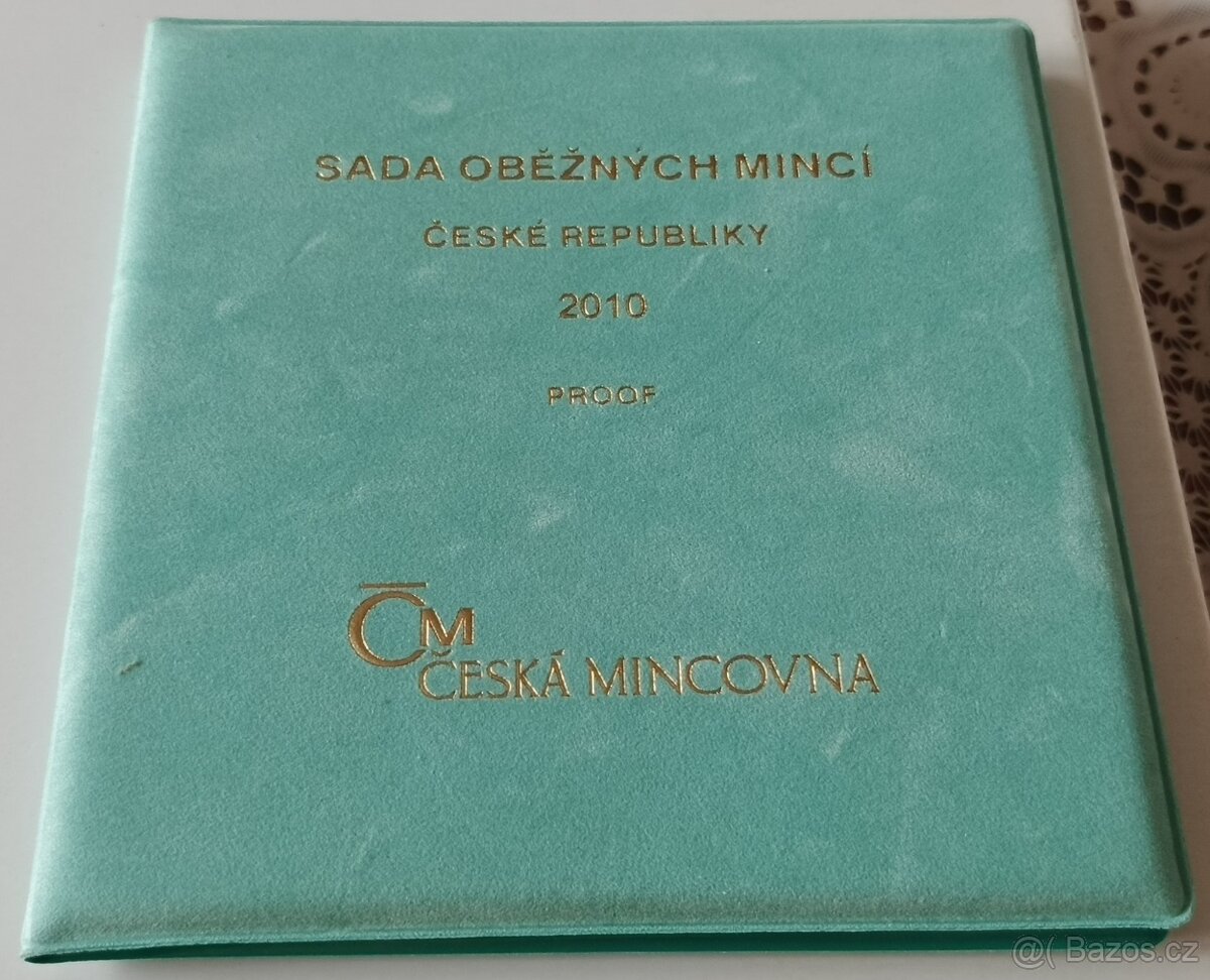 Sada mincí ČR 2010 proof v semišovém obalu