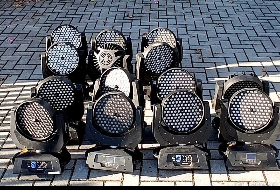 Levné výkonné hlavy LED WASH 108x3 Wat RHBW