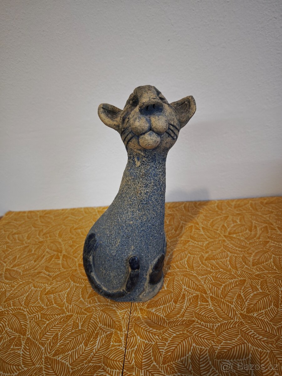 Soška kočky - keramická