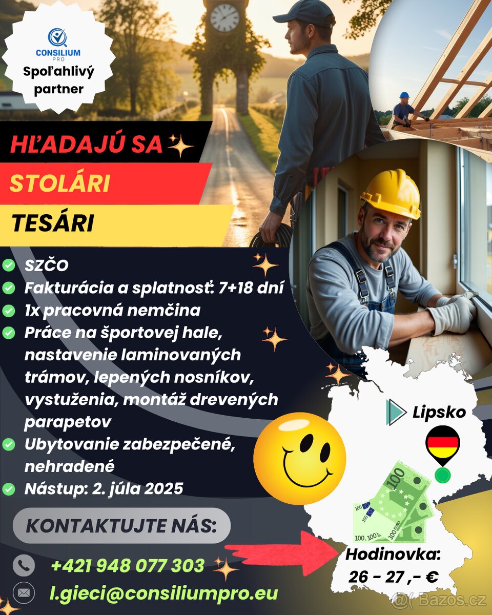 Hľadáme stolárov a tesárov.