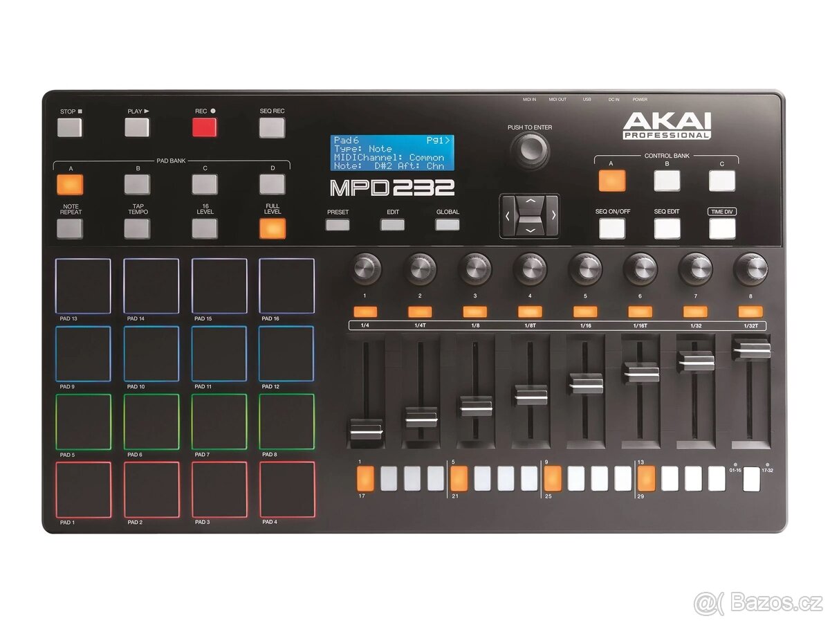 🎛️ AKAI MPD232 – profi USB/MIDI pad kontrolér, 16 padů