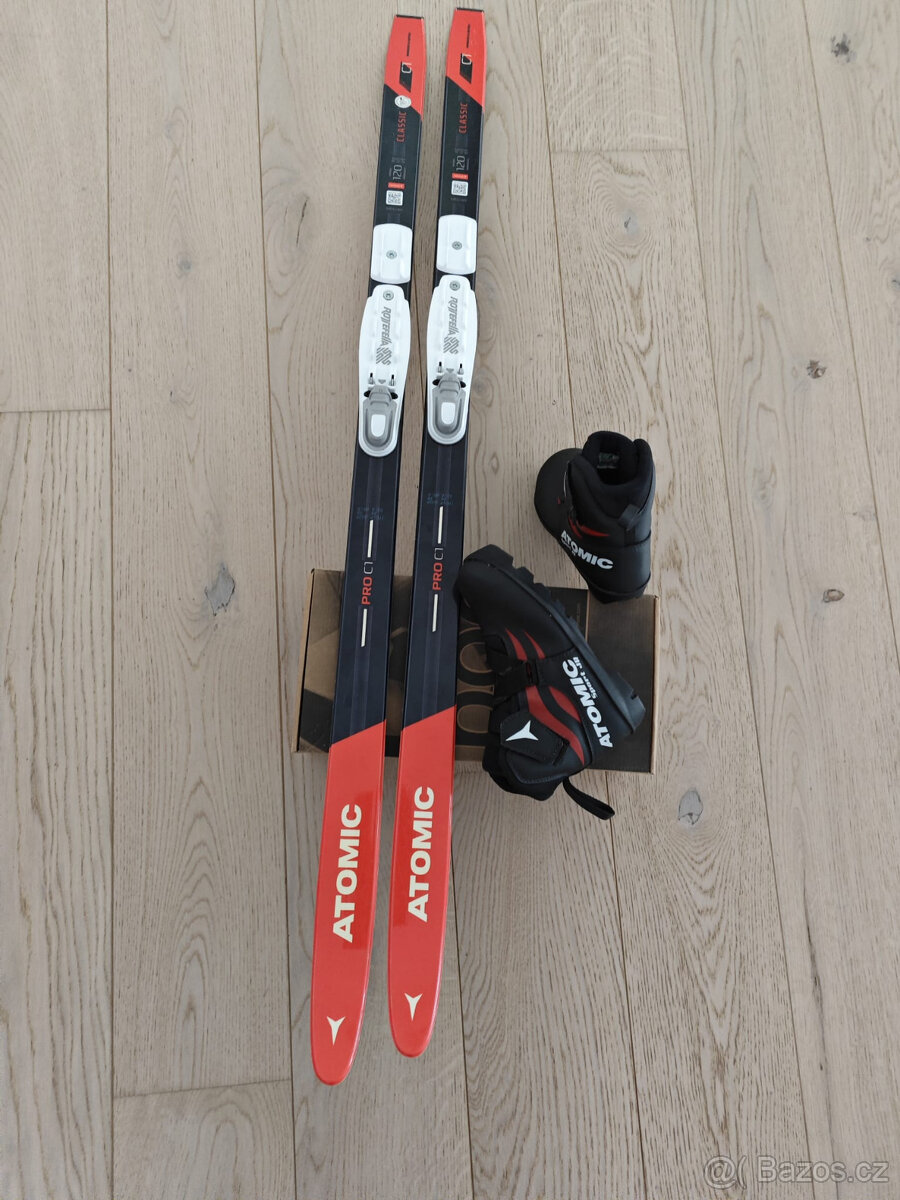 Dětské běžecké lyže + boty atomic