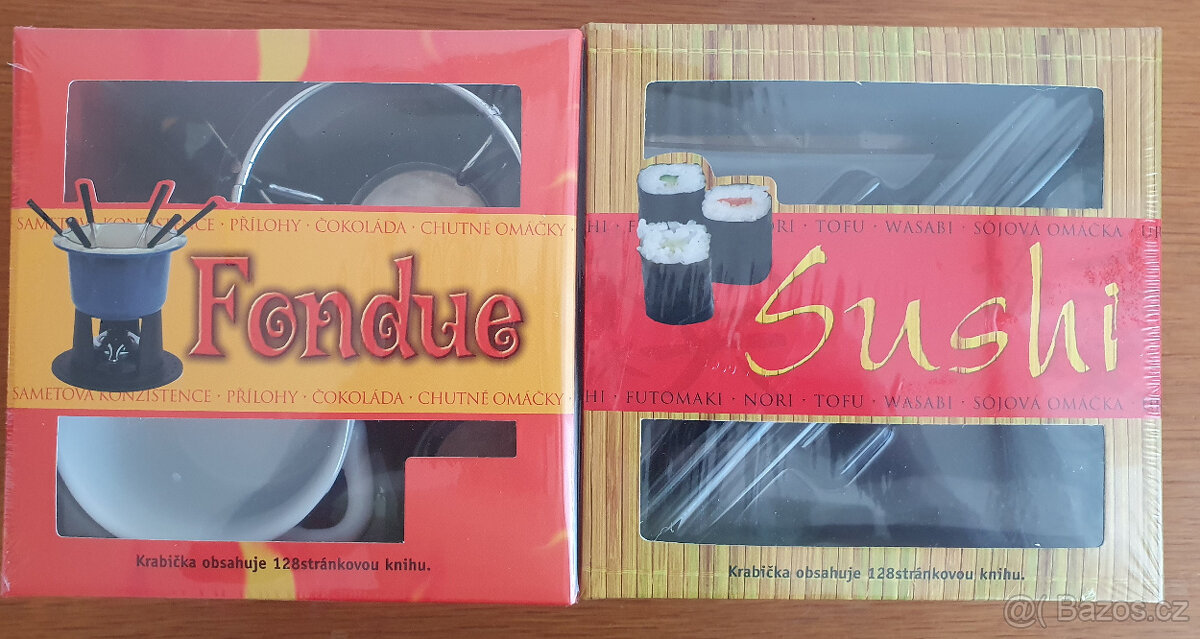 nový set Sushi+Fondue s knihami receptů