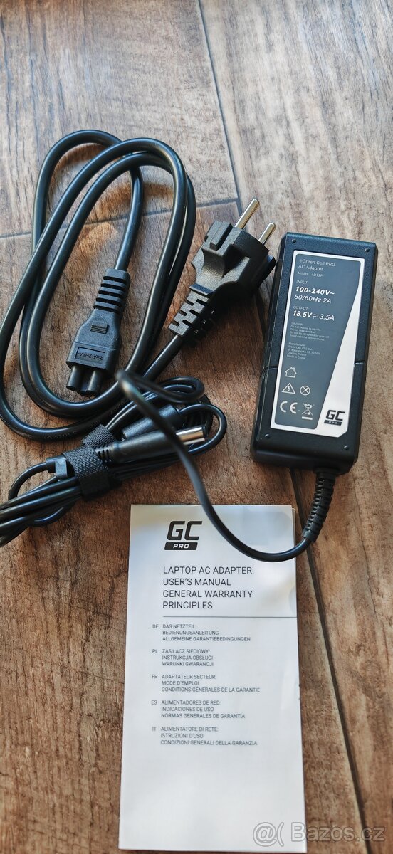 AC Adapter:18.5V/3.5A - 1.2. - 13:03 Green Cell pro AC Model