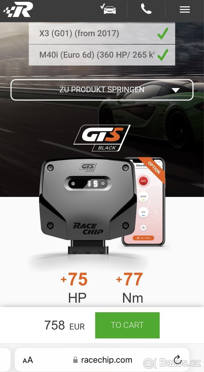 RaceChip GTS Black + bluetooth (BMW X3 M40i - G01)