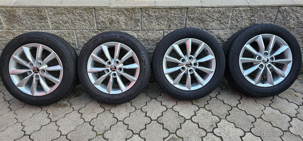 Originál alu Škoda 3 5x112 205/55 R16 letní - 7mm