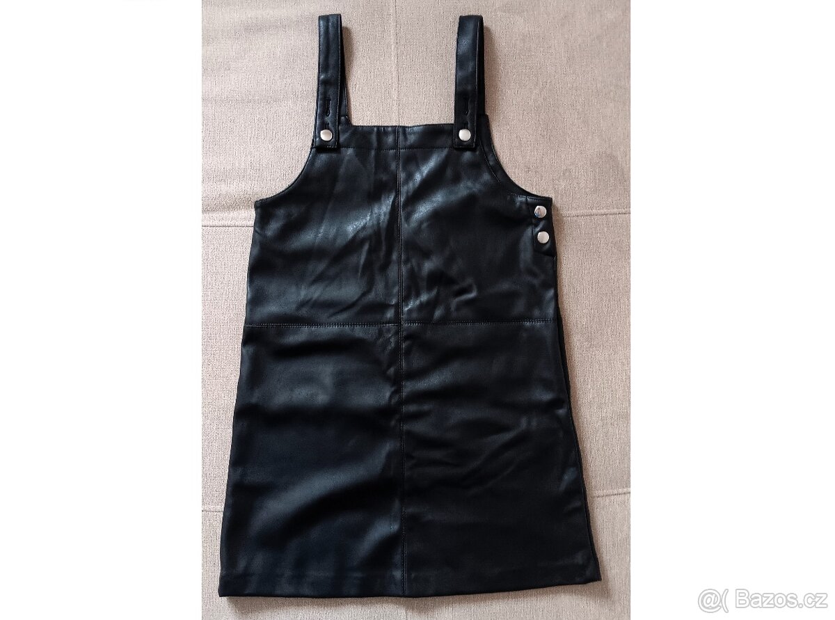 Černé koženkové šaty DESTINATION vel. 146