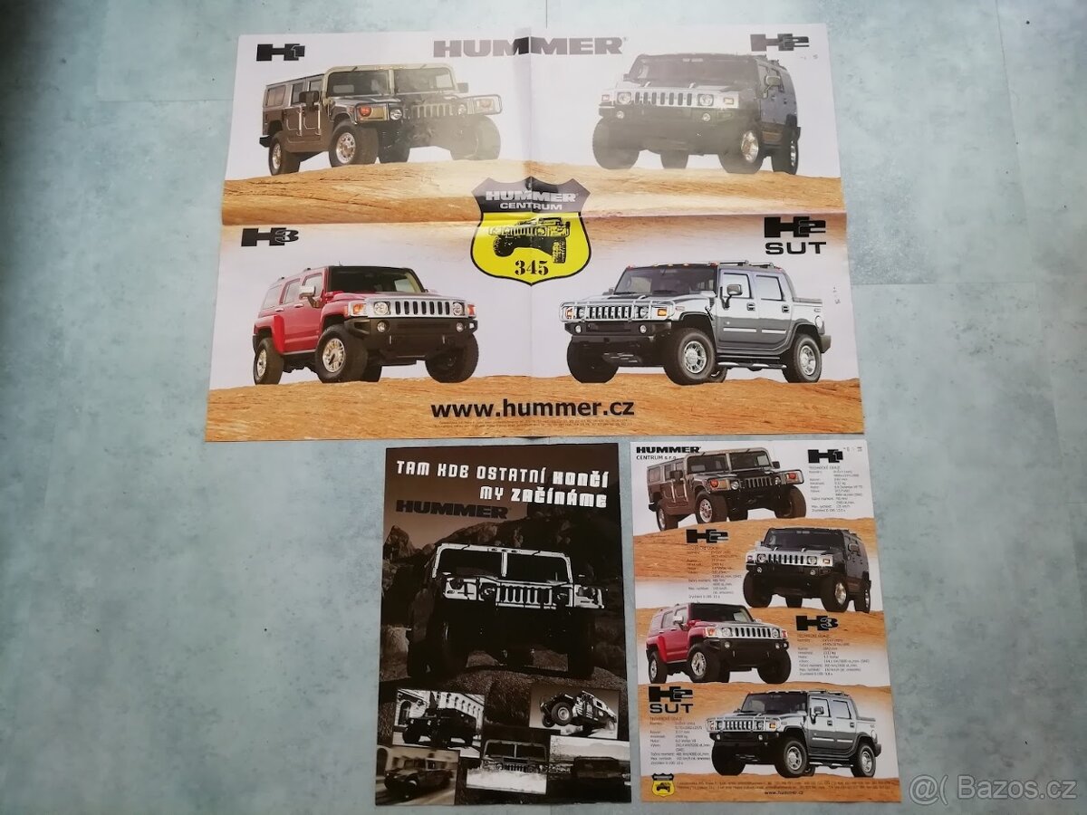 Hummer H1, H2, H3 - CZ prospekt / plakát - doprava v ceně