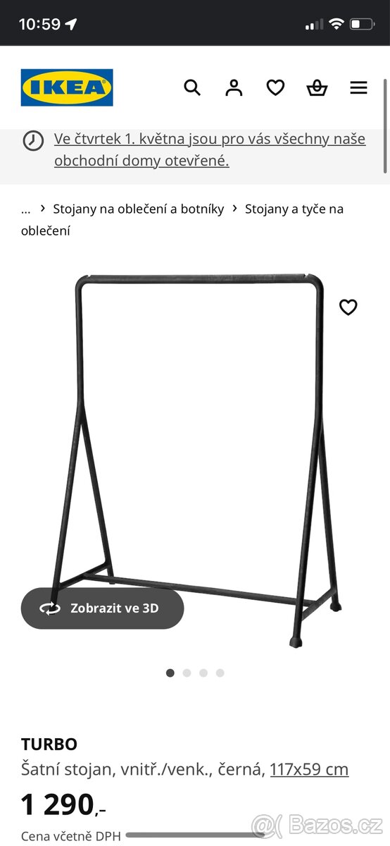 Vešiak/ Štemder/ Šatni stojan na oblečenie