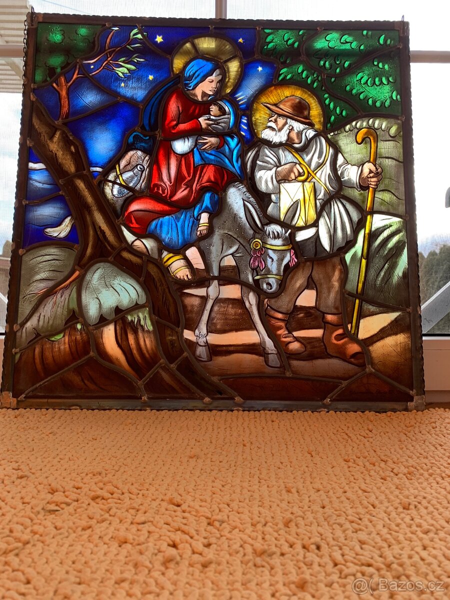 Vitráž, sklo, malba