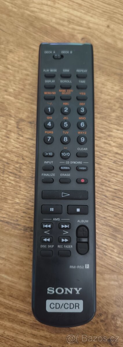 Dálkové ovládání Sony RM r52 pro Cd rekordér,čti popis