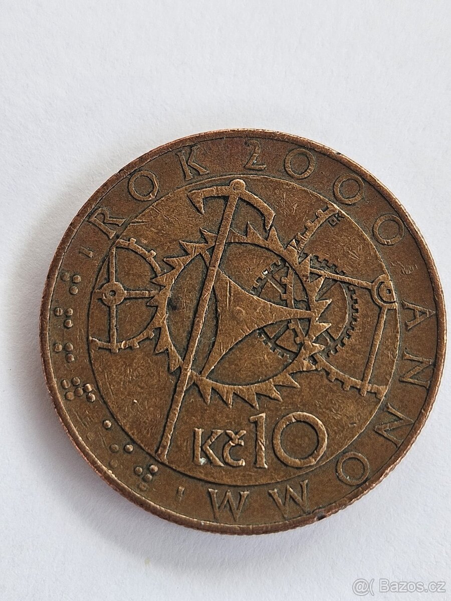 Vzácná 10 Kč mince - Pražský orloj, rok 2000 - sběratelská e