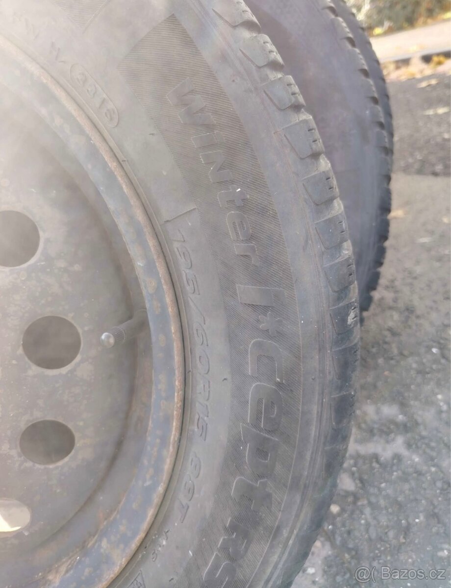 Plechové Disky Sada 4x108 15" - Zimní pneu 195/60/R15