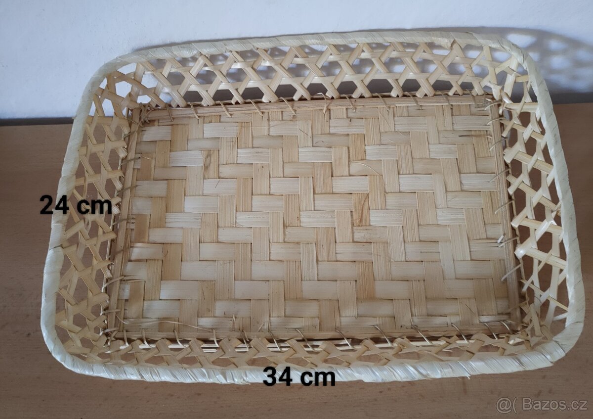 Ratanové tácy - podnosy - košíčky