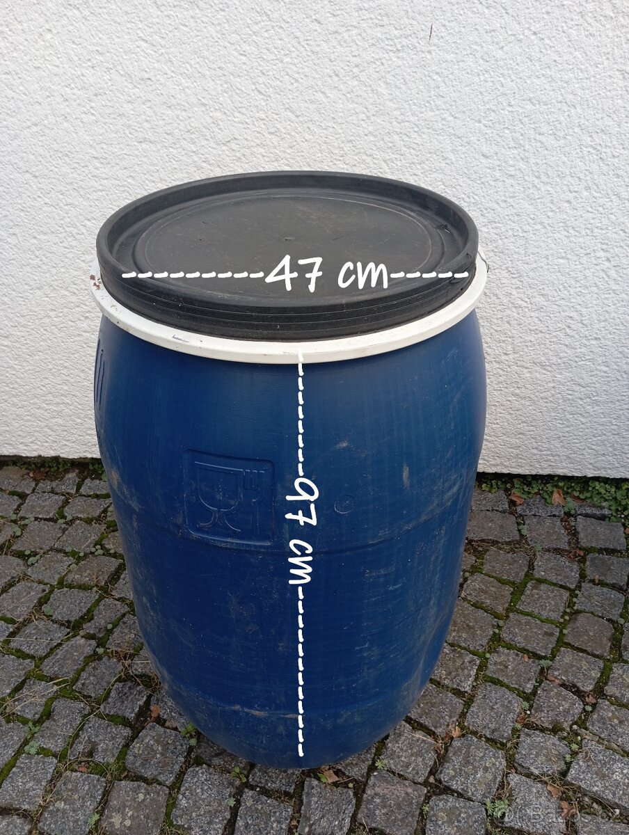 sud modrý 220 l se sponou, kulatý