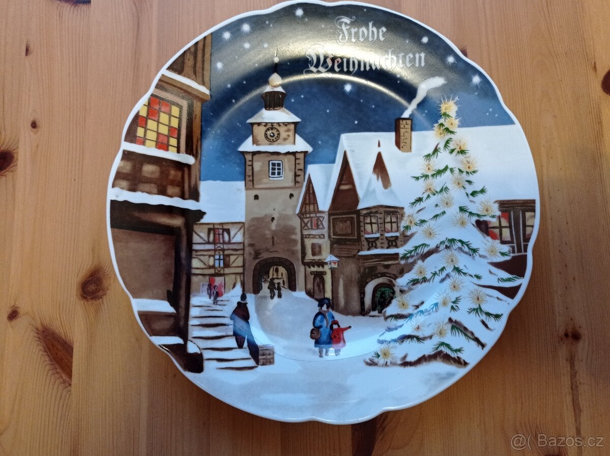 Retro dekorativní vánoční talíř Kahla