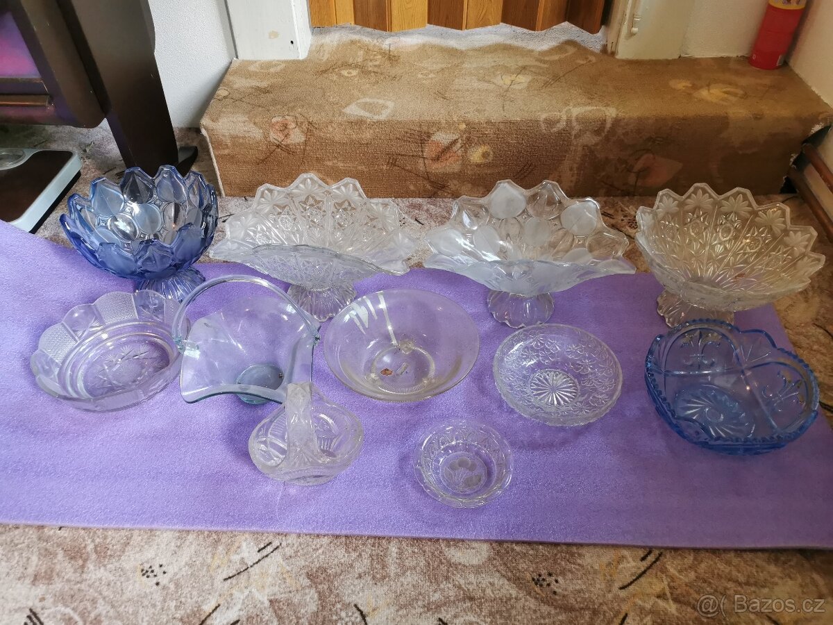 Skleněné mísy, sada 11 ks nebo jednotlivě