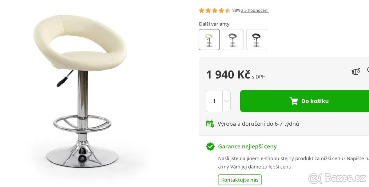 Barová židle (krémová)