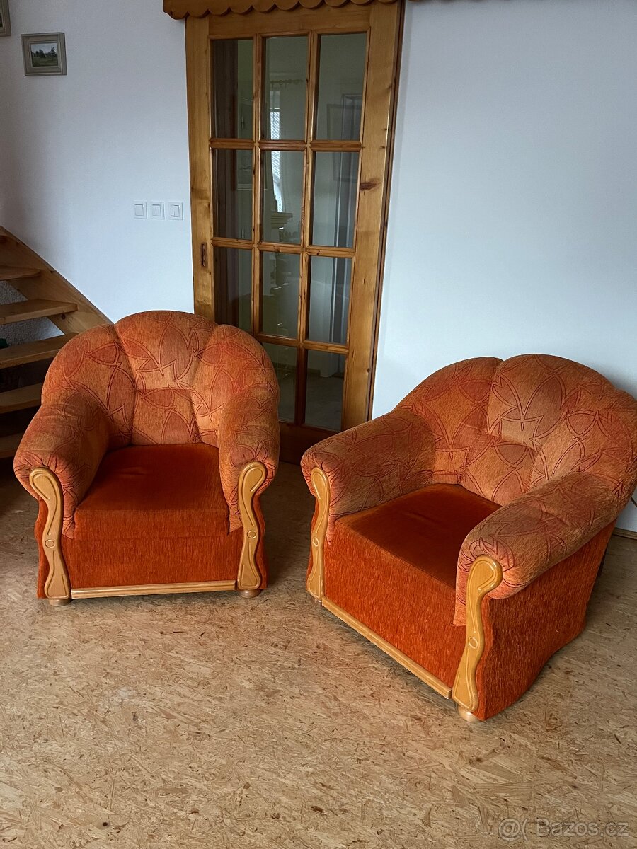 Rozkladaci gauč a dvě křesla
