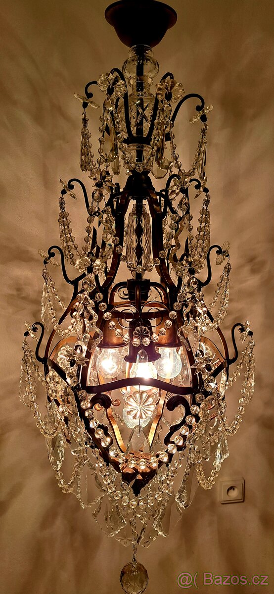 Velký starožitný lustr 1920-30