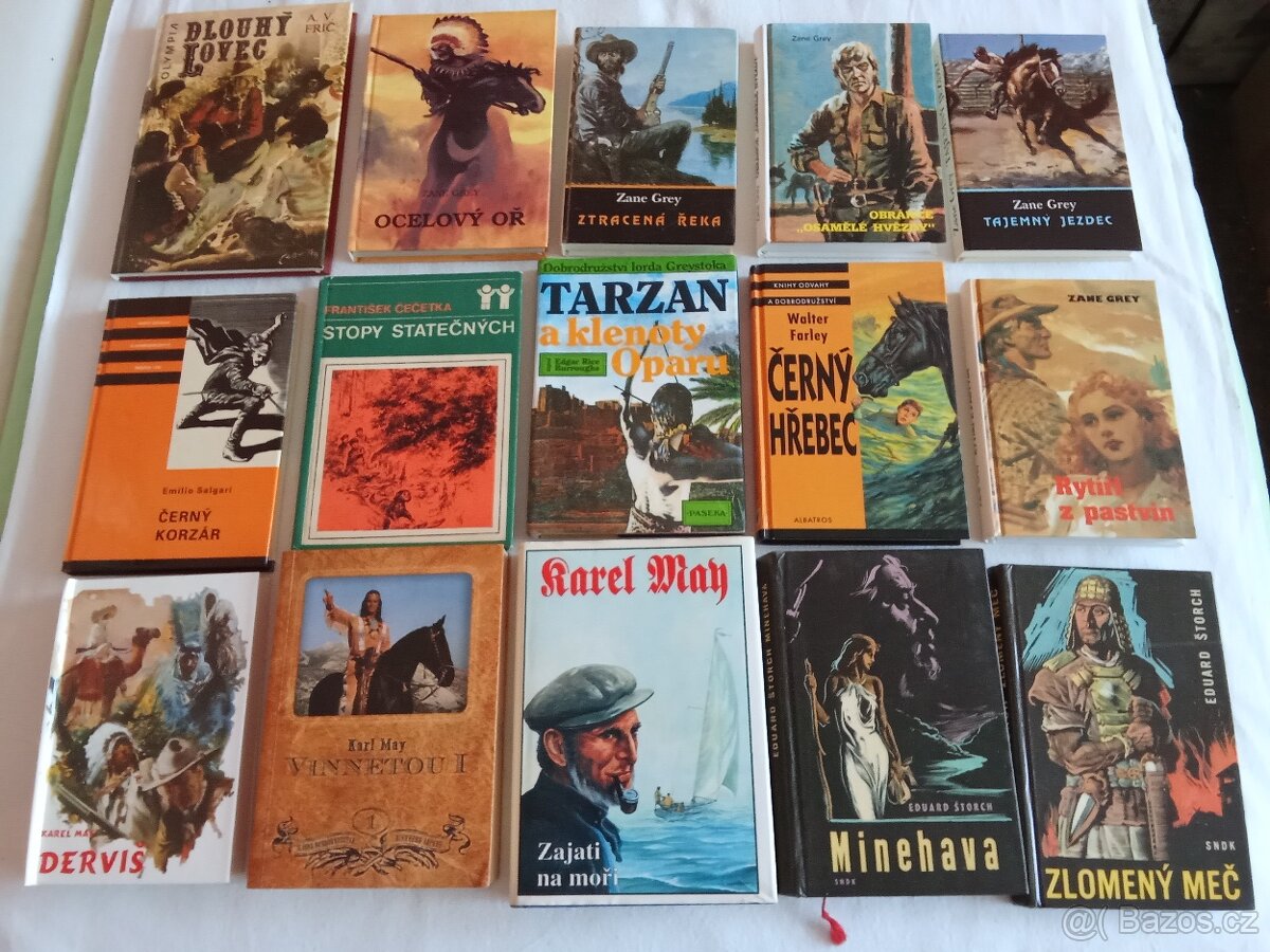 Knihy pro chlapce - ZANE GREY, KAREL MAY a jiné