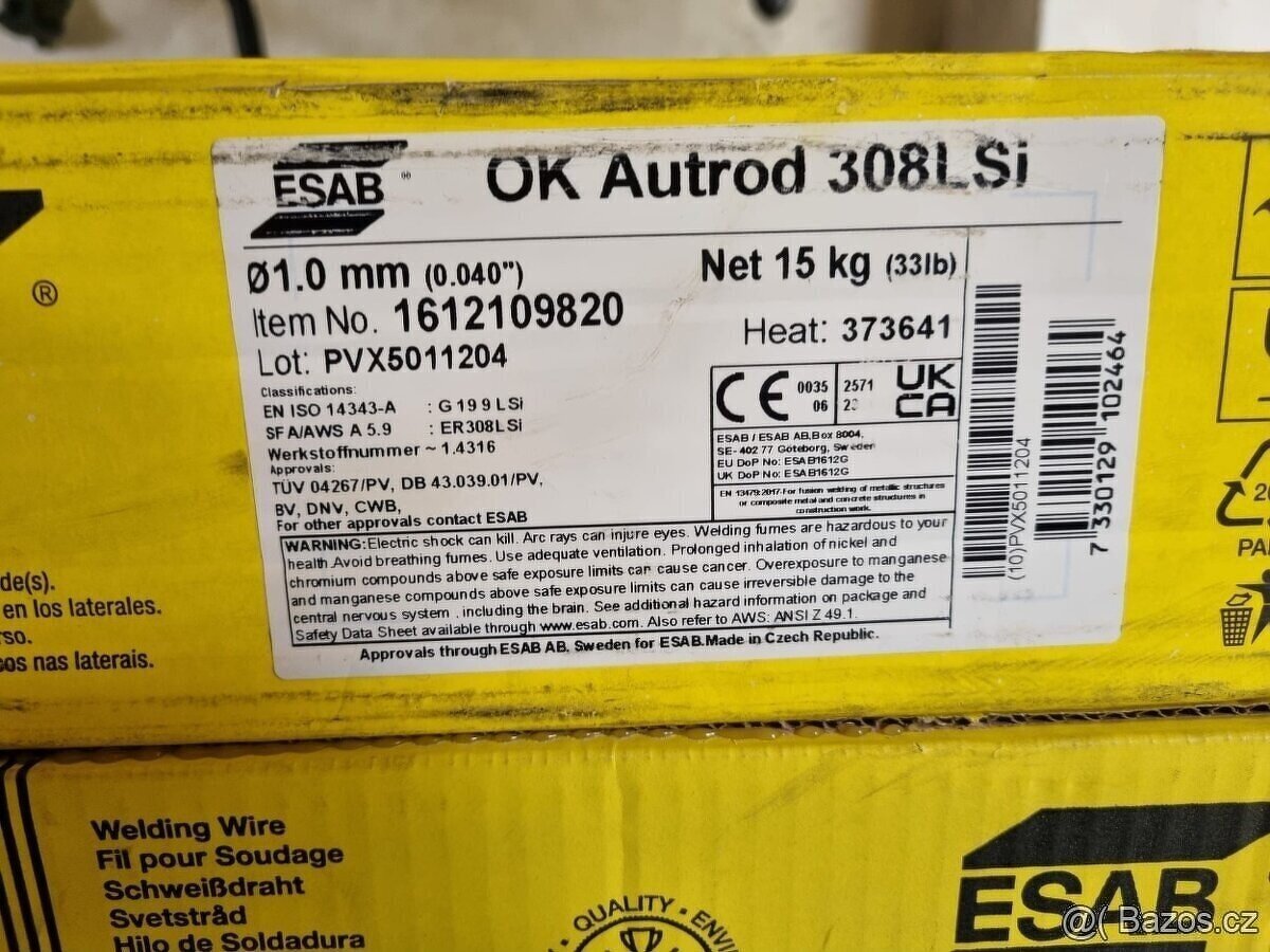 Svařovací drát ESAB 308LSi 1mm na nerez