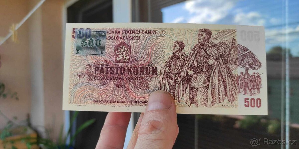 Vzácná 500 Kčs 1973 W 24 kolek UNC