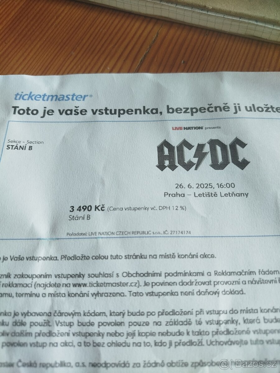 AC/DC ACDC AC-DC lístek Letňany
