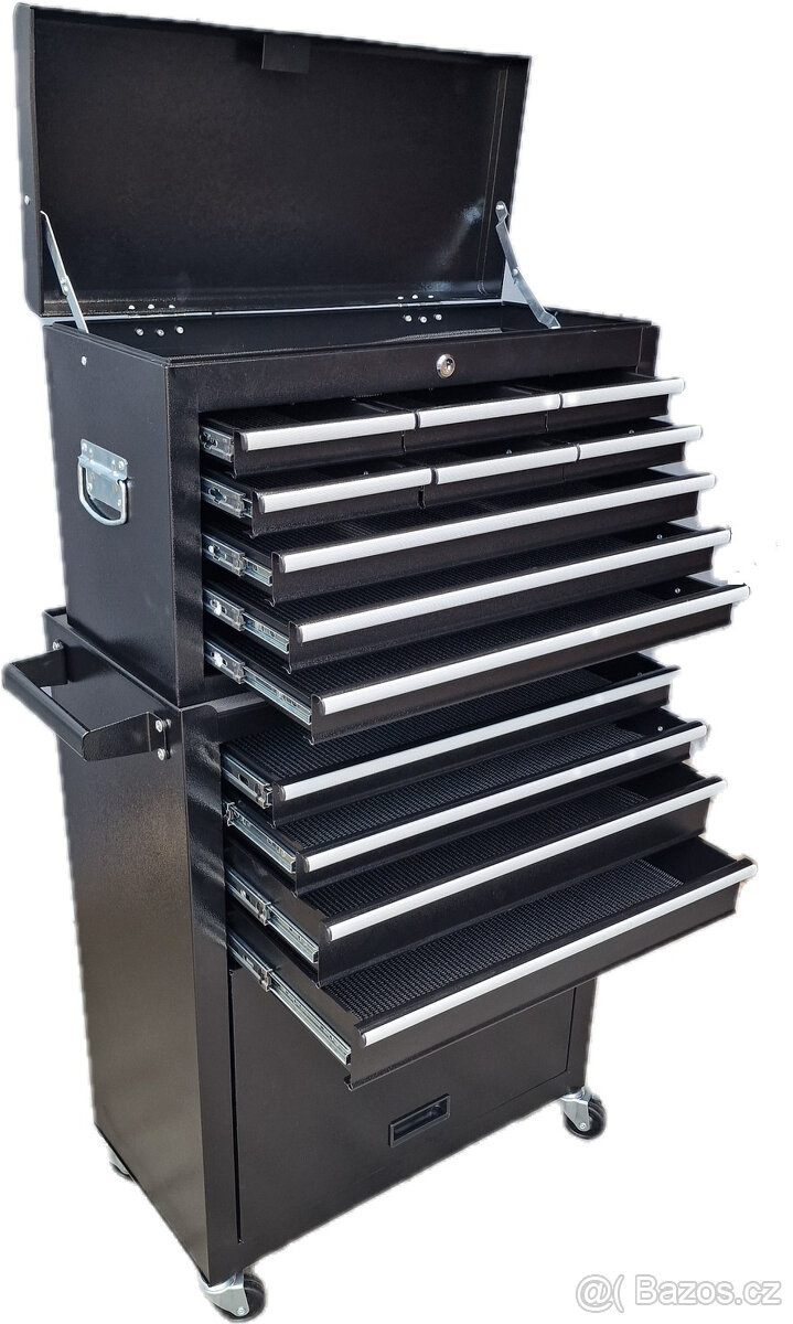 Montážní servisní dílenský vozík na nářadí 13 ZÁSUVEK Cerny