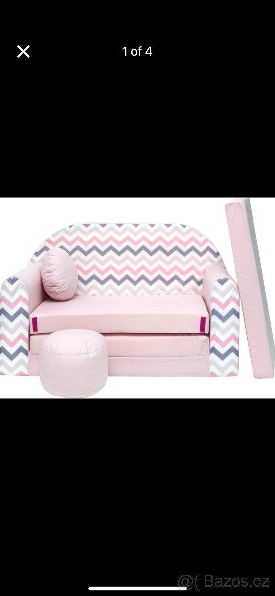 Dětská pohovka Cik-Cak růžová