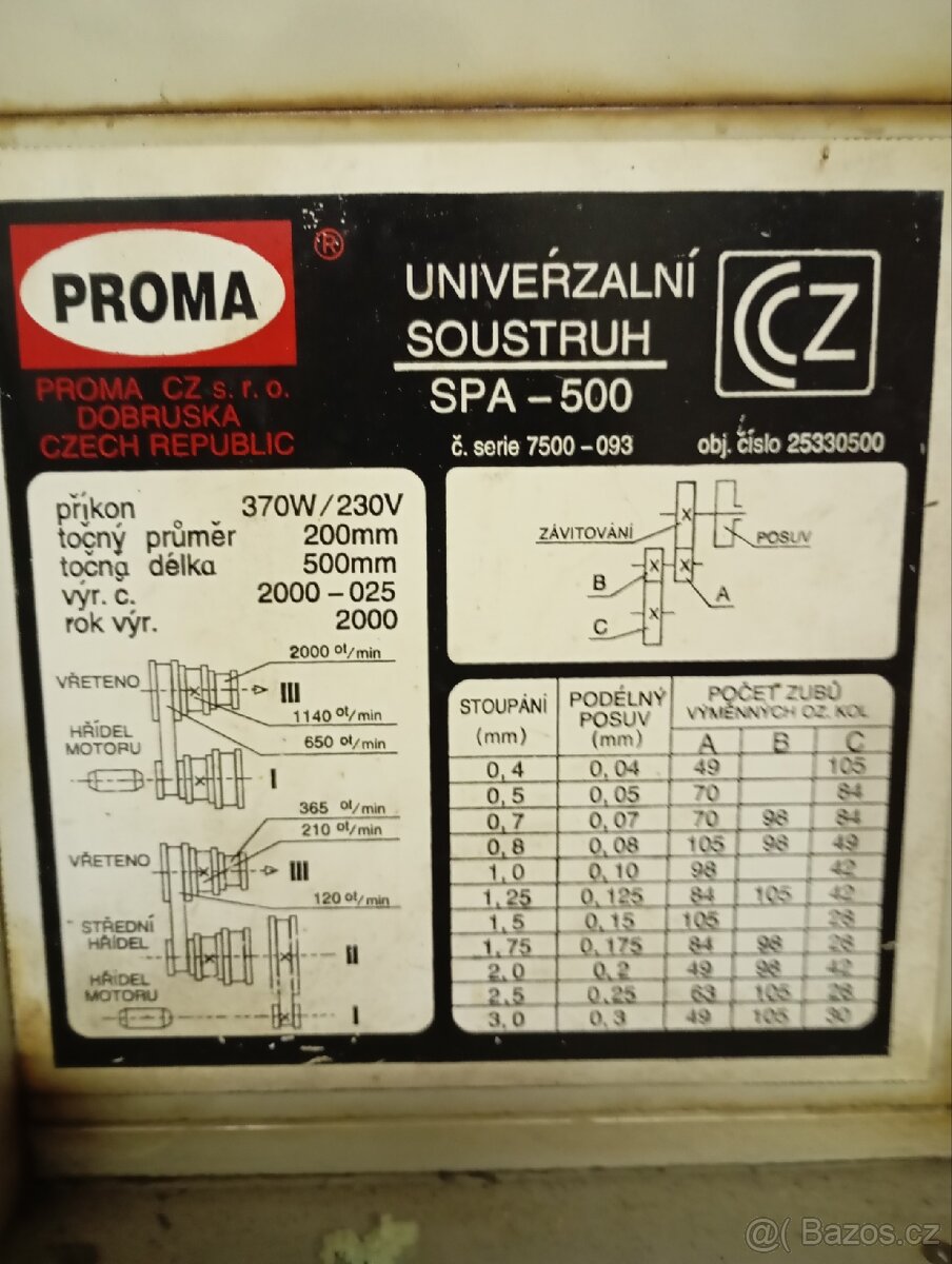 Soustruh Proma 500