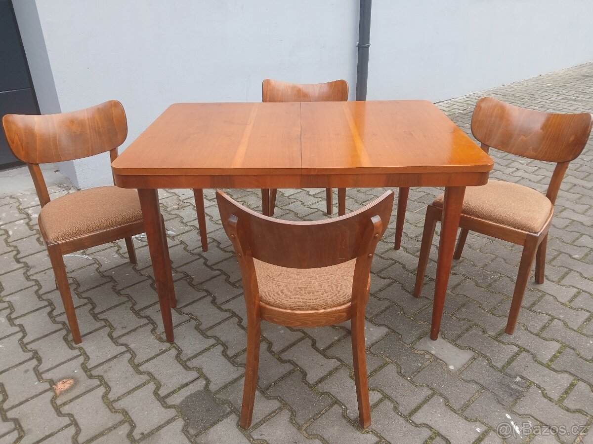 Retro stul +4x židle TON