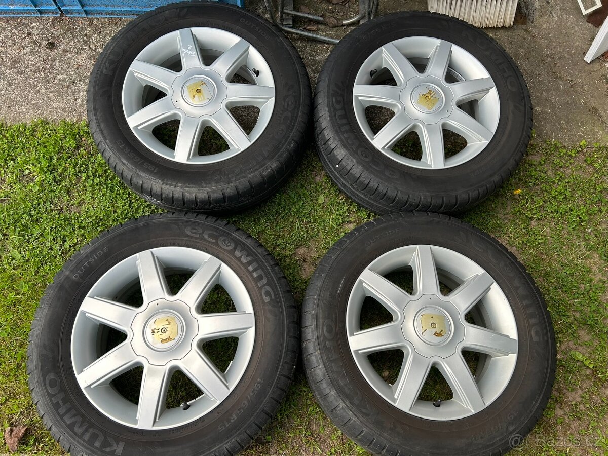 4 ks ALU disků Seat, Škoda, VW 15" 5x100 et38 + 195/65/15
