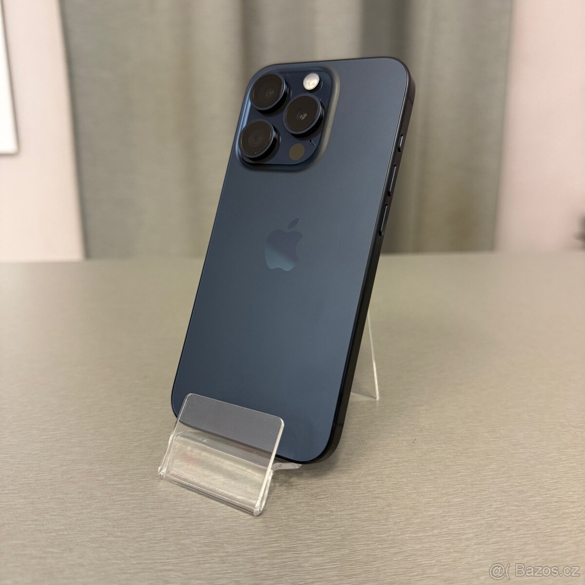 iPhone 15 Pro 256GB blue titan, 100% baterie, rok záruka