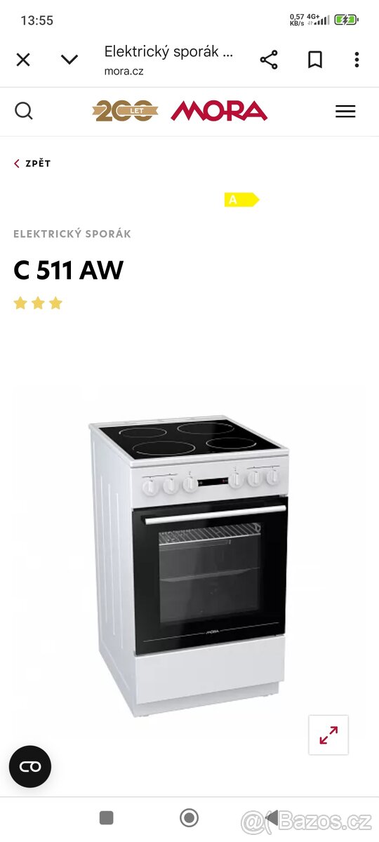 Sporák Mora C511aw kombinovaný