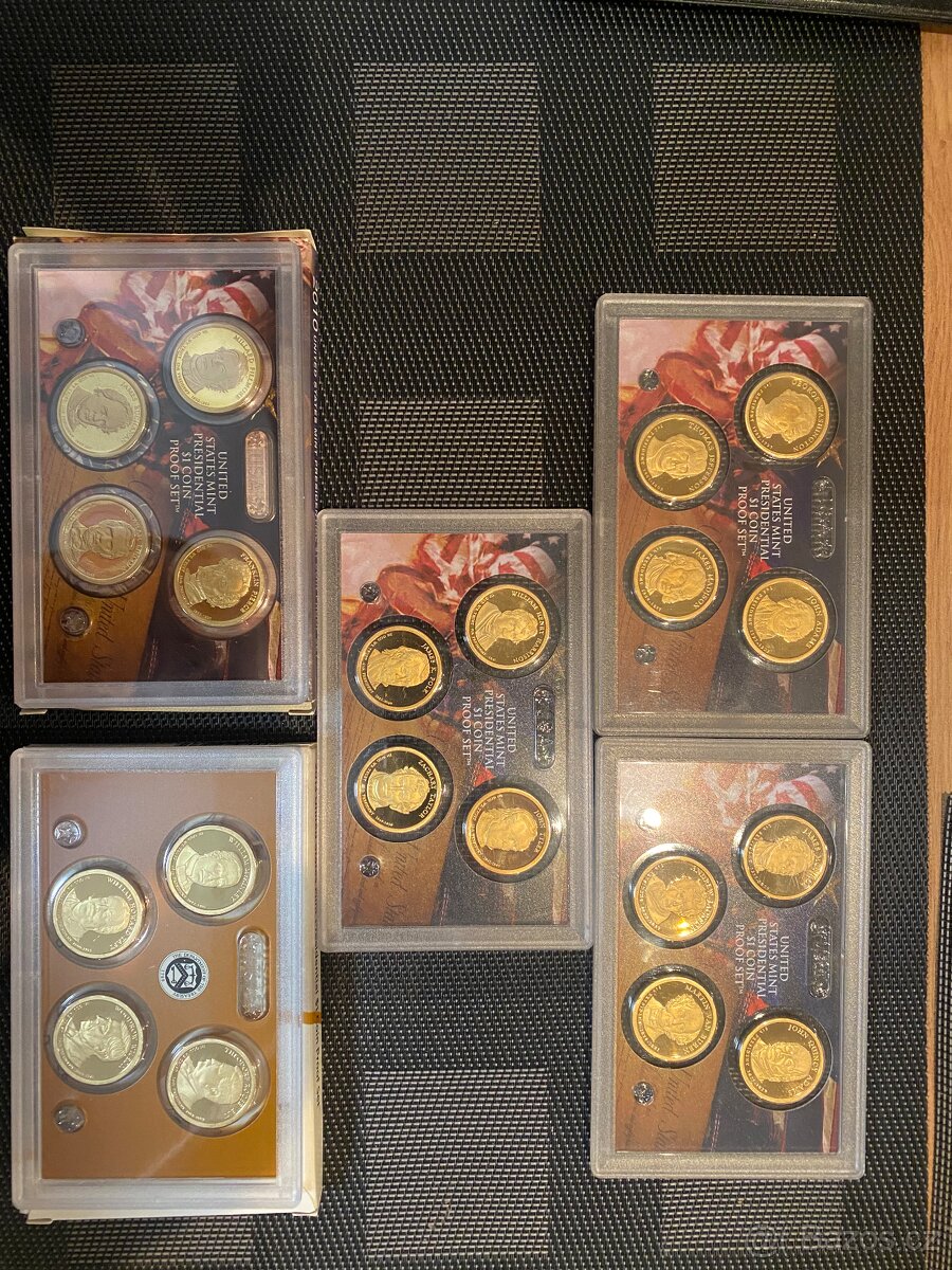 Mince prezidenti USA + JFK Half Dollar