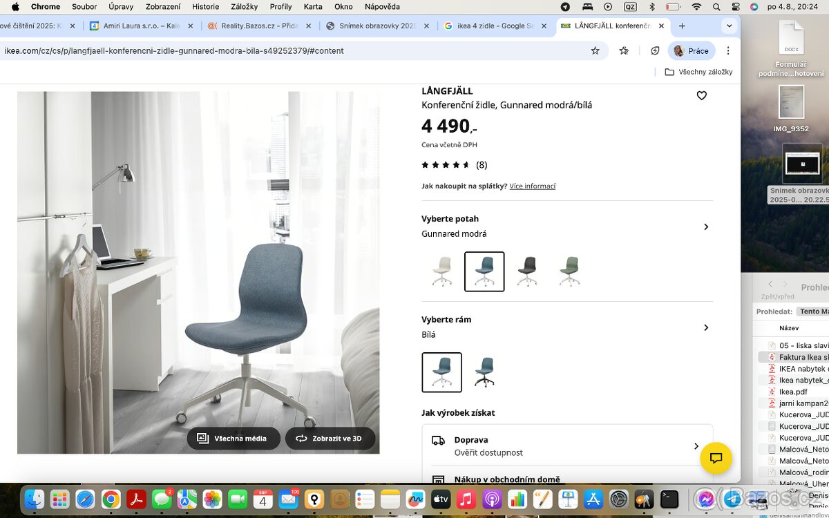 Zanovní dva stoly a 4 židle zn. IKEA