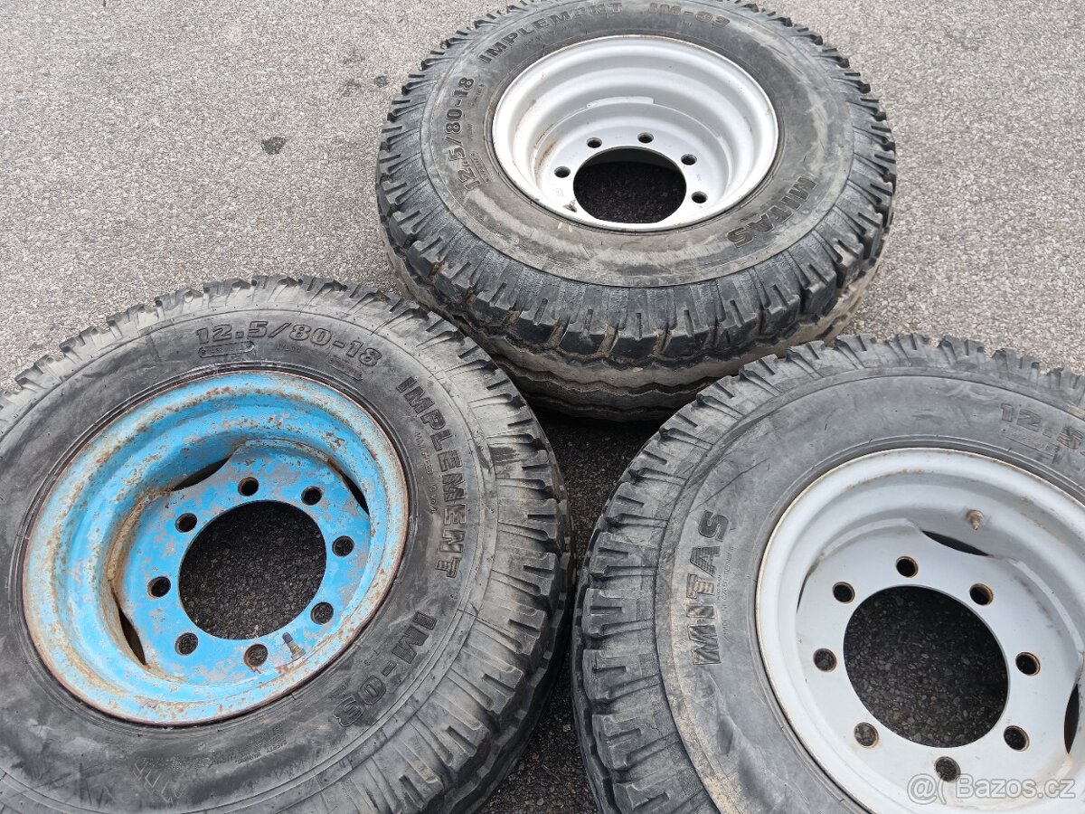 12,5/80-18 KOMPLETNÍ OBUTÁ KOLA MITAS  NA VLEKY 8T,9T