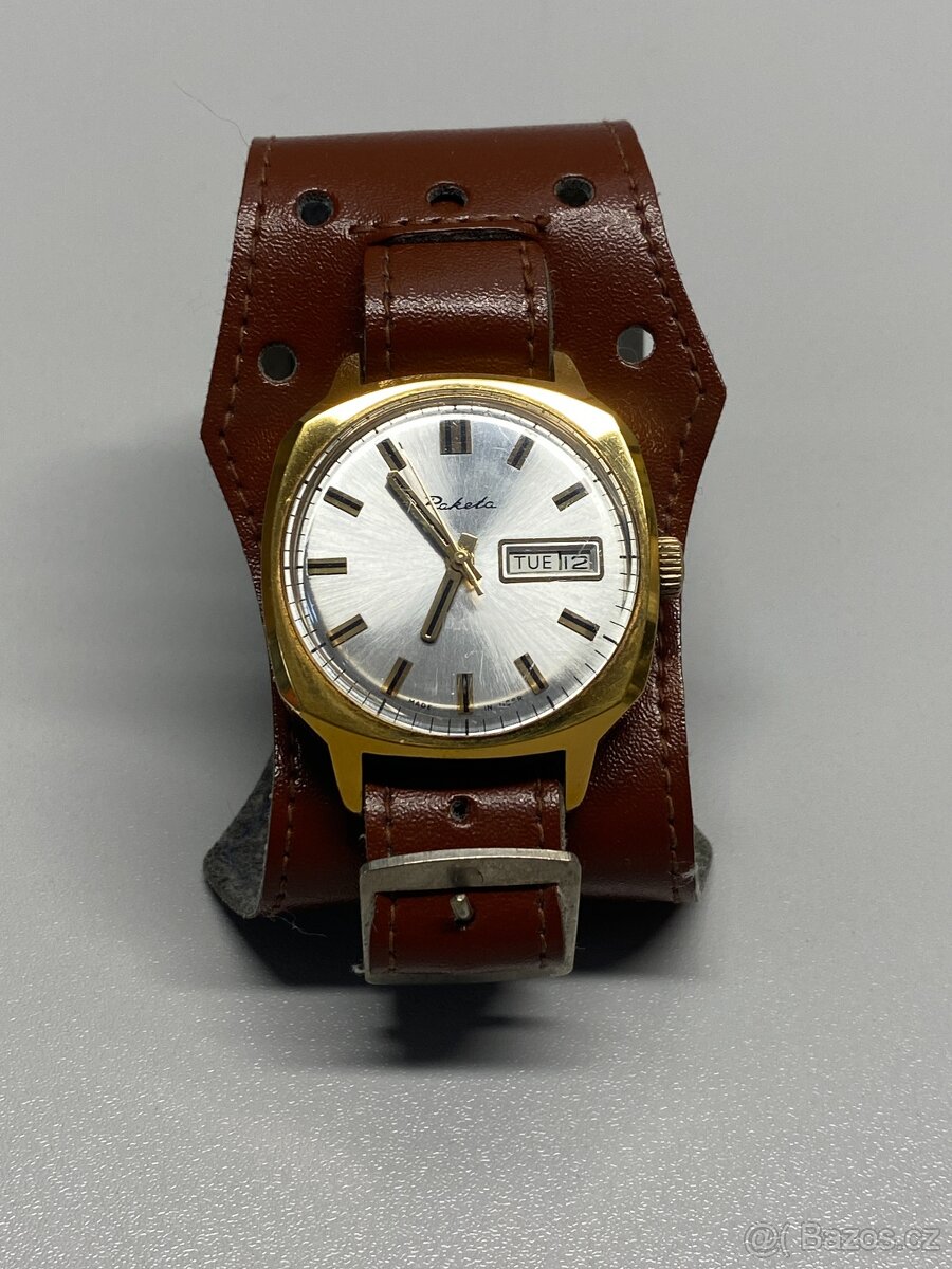 hodinky staré pánské náramkové hodinky automat raketa