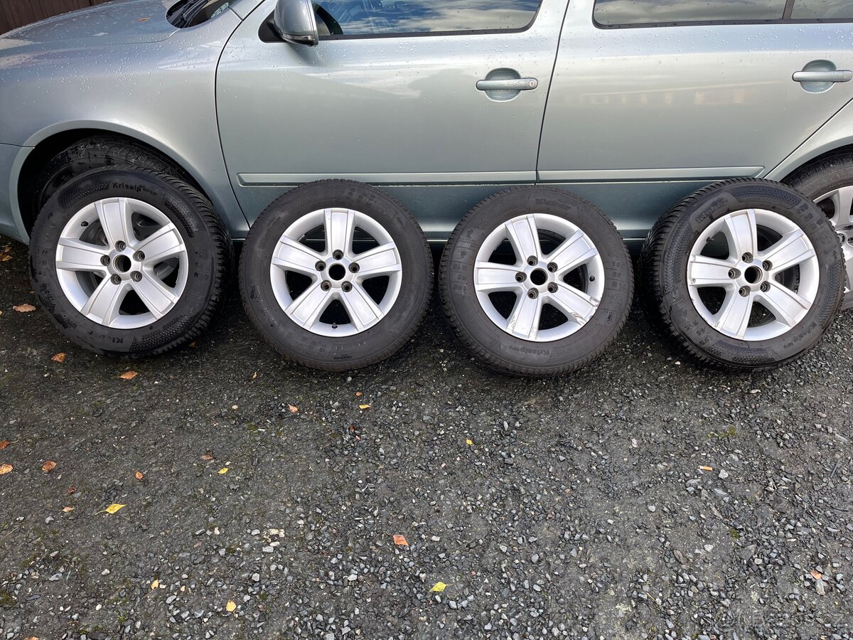 Alu kola orig Škoda + zimní pneu 195/65 r15