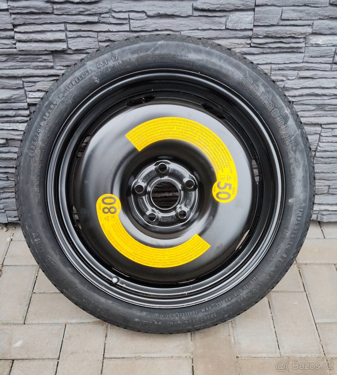 DOJEZDOVÉ KOLO, REZERVA VW,ŠKODA,SEAT,AUDI 125/70 R18