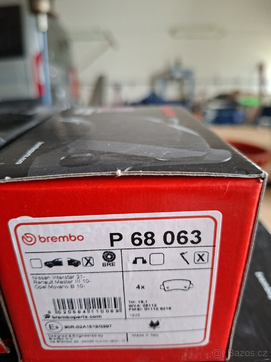 Zadní brzdové destičky Renault Master