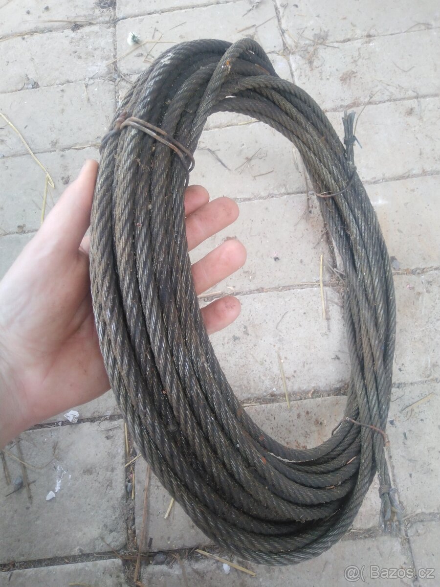 Ocelové lano 9mm zakonzervováno olejem