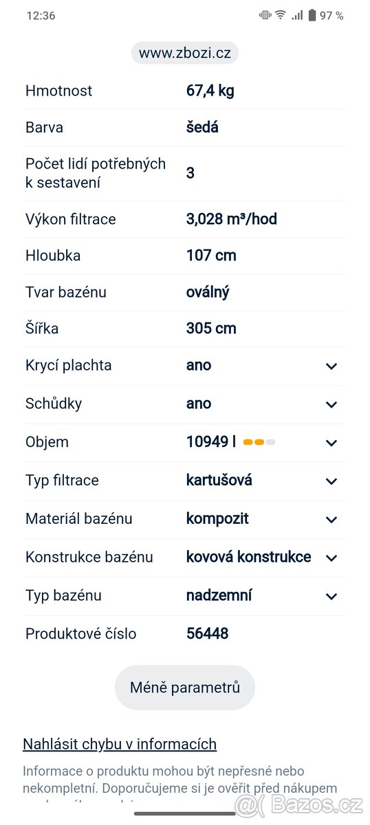 Nadzemní bazén Bestway
